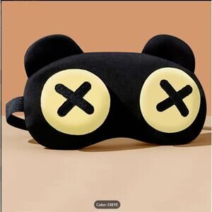 Funny X-Eyes Bear Sleep Mask –Plush Eye Cover with Adjustable Strap EXEYE Design